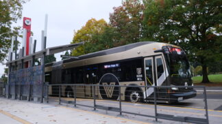 C-TRAN vine bus at a stop