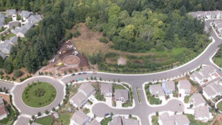 aerial view of a neighborhood
