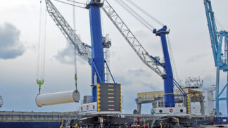 harbor cranes at the Port of Vancouver